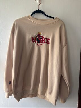 Nike Beige Crewneck Sweatshirt with Deadpool